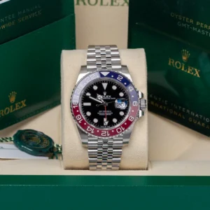 Rolex GMT-Master II 126710BLRO Blue And Red Pepsi Bezel Jubilee Bracelet Automatic Black Dial Mens Watch