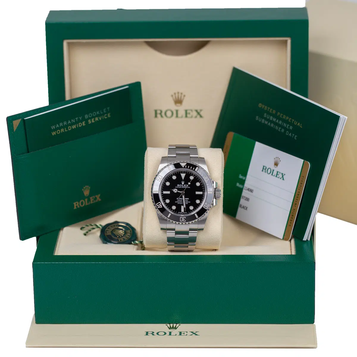 3FA48EEA-B8BE-4ABC-9953-F3EA45440756 Rolex Submariner No Date 114060 Oyster Perpetual Mens Watch - Image 2