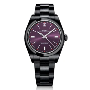 Rolex Oyster Perpetual 114300 Aubergine Dial Black PVD Oyster Bracelet Watch