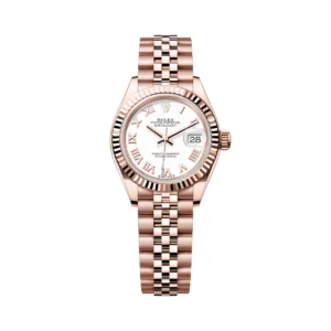 Rolex Lady-Datejust 279175-0022 White Roman Dial Jubilee Everose Gold
