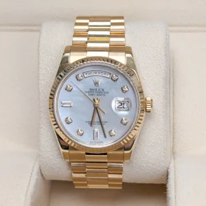 Rolex Day-Date 118238 MOP Dial 18K Yellow Gold President 36mm Watch