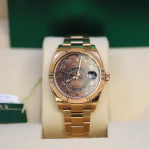 Rolex 326935-0003 Sky-Dweller Everose Gold Chocolate Arabic Dial Watch