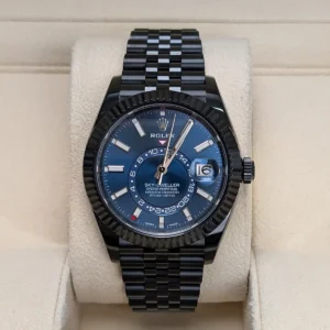 Rolex Sky-Dweller Blue Dial Black PVD Jubilee Bracelet Watch