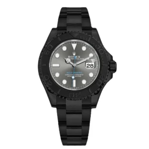 Rolex Yacht-Master 116622 Platinum Dial Black PVD Oyster Bracelet Watch