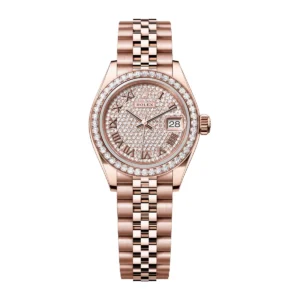 Rolex Lady-Datejust 279135RBR-0022 Diamond Paved Dial Jubilee Bracelet