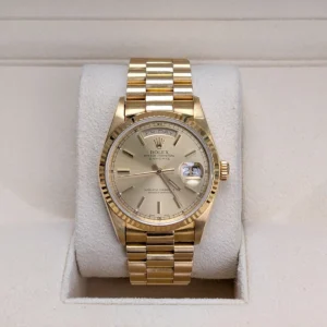 Rolex 36mm 18038 Day-Date 18K Yellow Gold Champagne Dial Watch