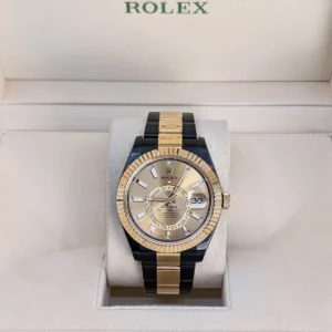 Rolex 326933 Sky-Dweller 42mm Champagne Dial Oyster Bracelet PVD Blaken